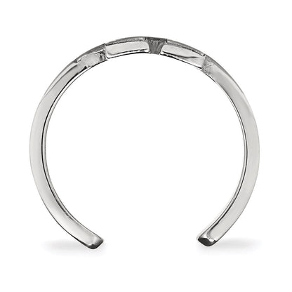 Sterling Silver Rhodium Plated Logoart University Of Kentucky U K Toe Ring