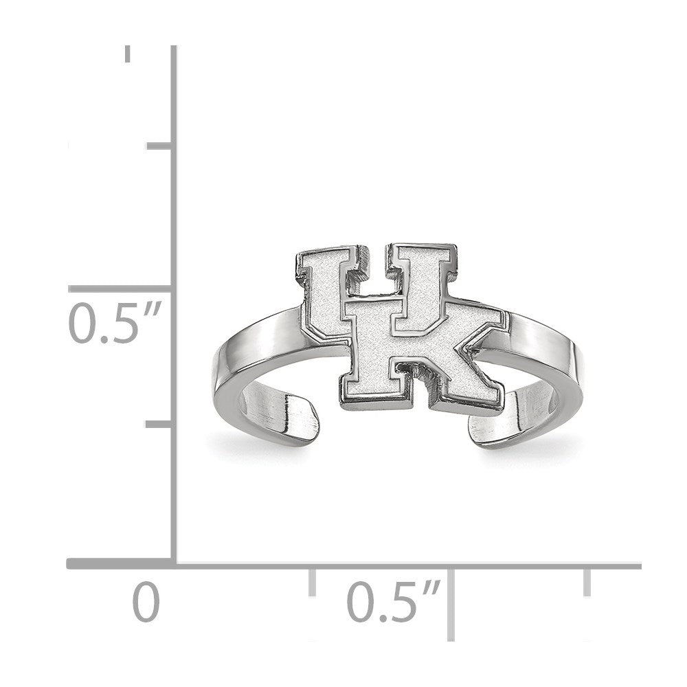 Sterling Silver Rhodium Plated Logoart University Of Kentucky U K Toe Ring