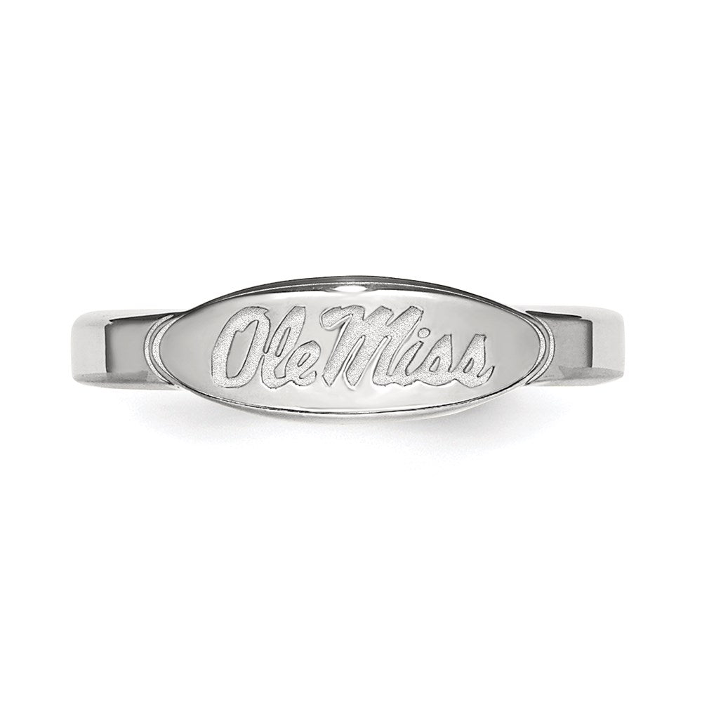 Sterling Silver Rhodium Plated Logoart University Of Mississippi Ole Miss Toe Ring