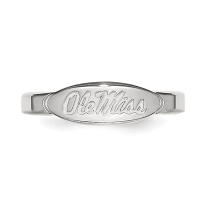 Sterling Silver Rhodium Plated Logoart University Of Mississippi Ole Miss Toe Ring