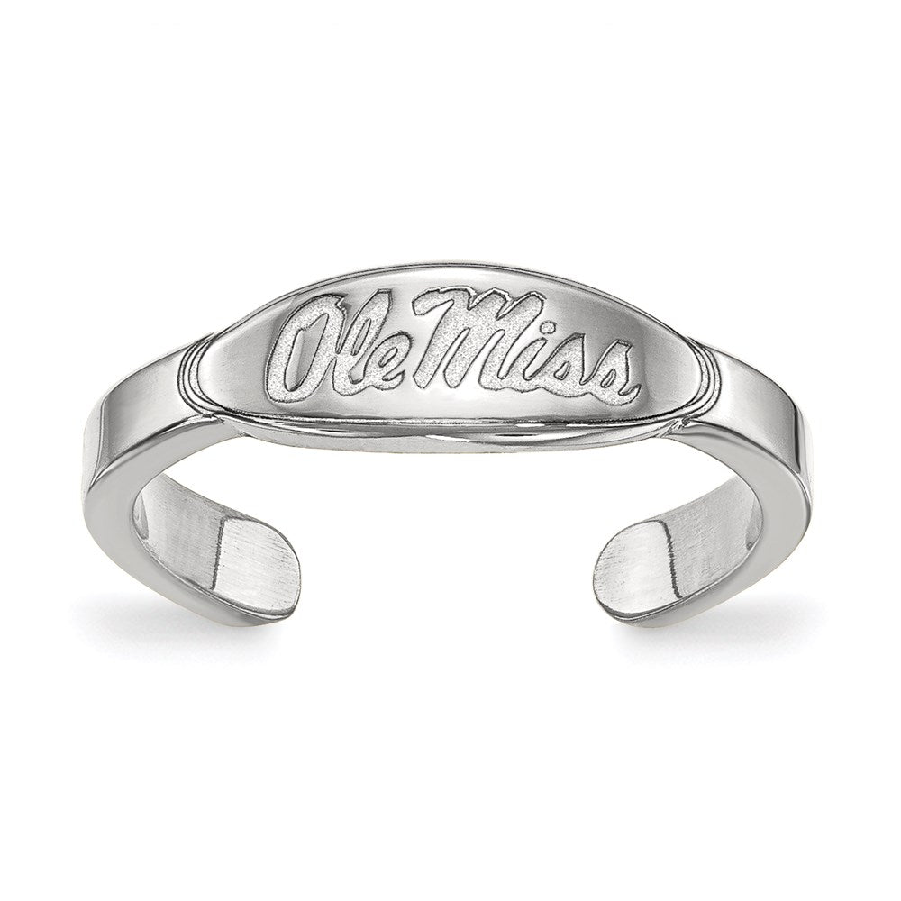 Sterling Silver Rhodium Plated Logoart University Of Mississippi Ole Miss Toe Ring