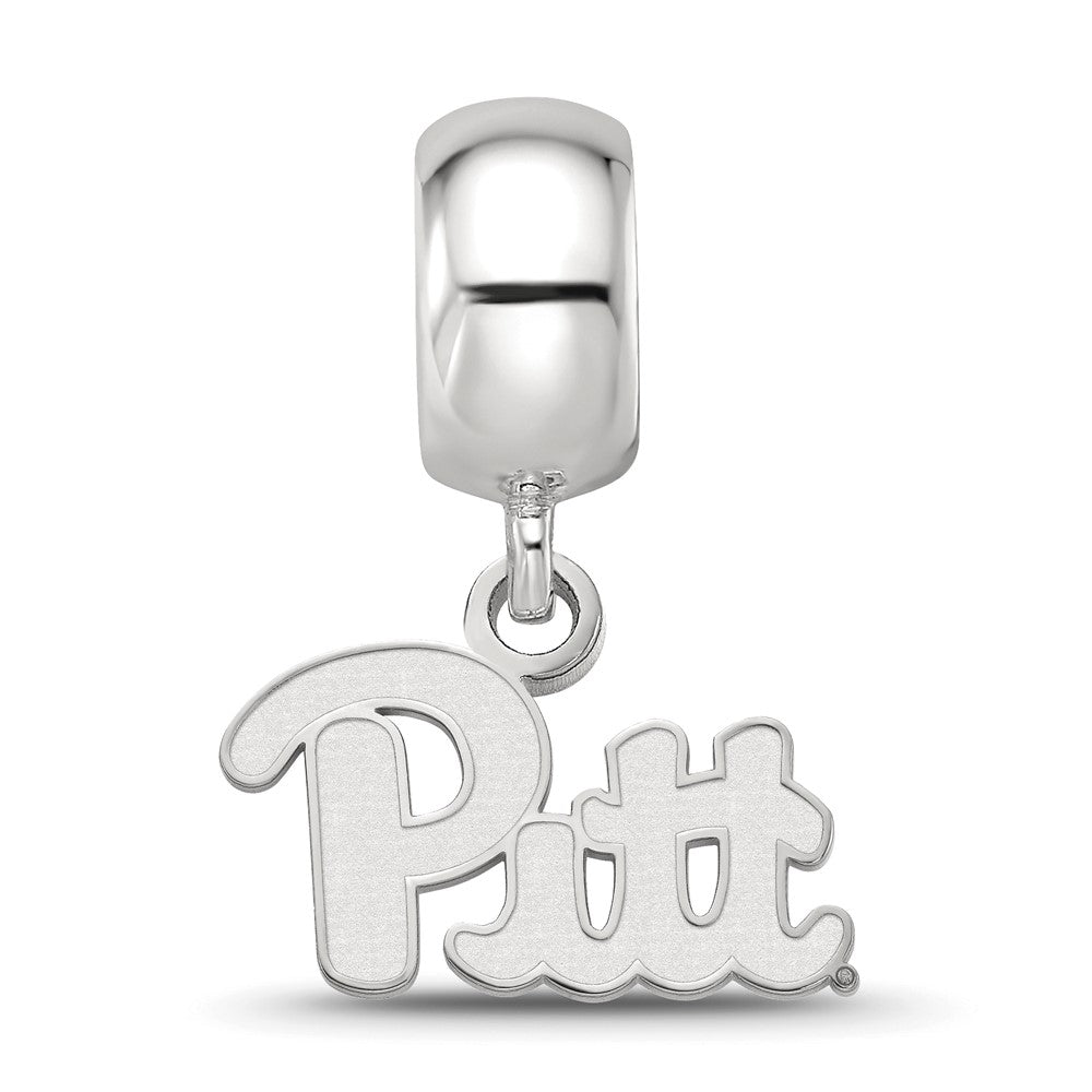 Sterling Silver Rhod-Pltd Logoart Univ. of Pittsburgh Xs Dangle Bead