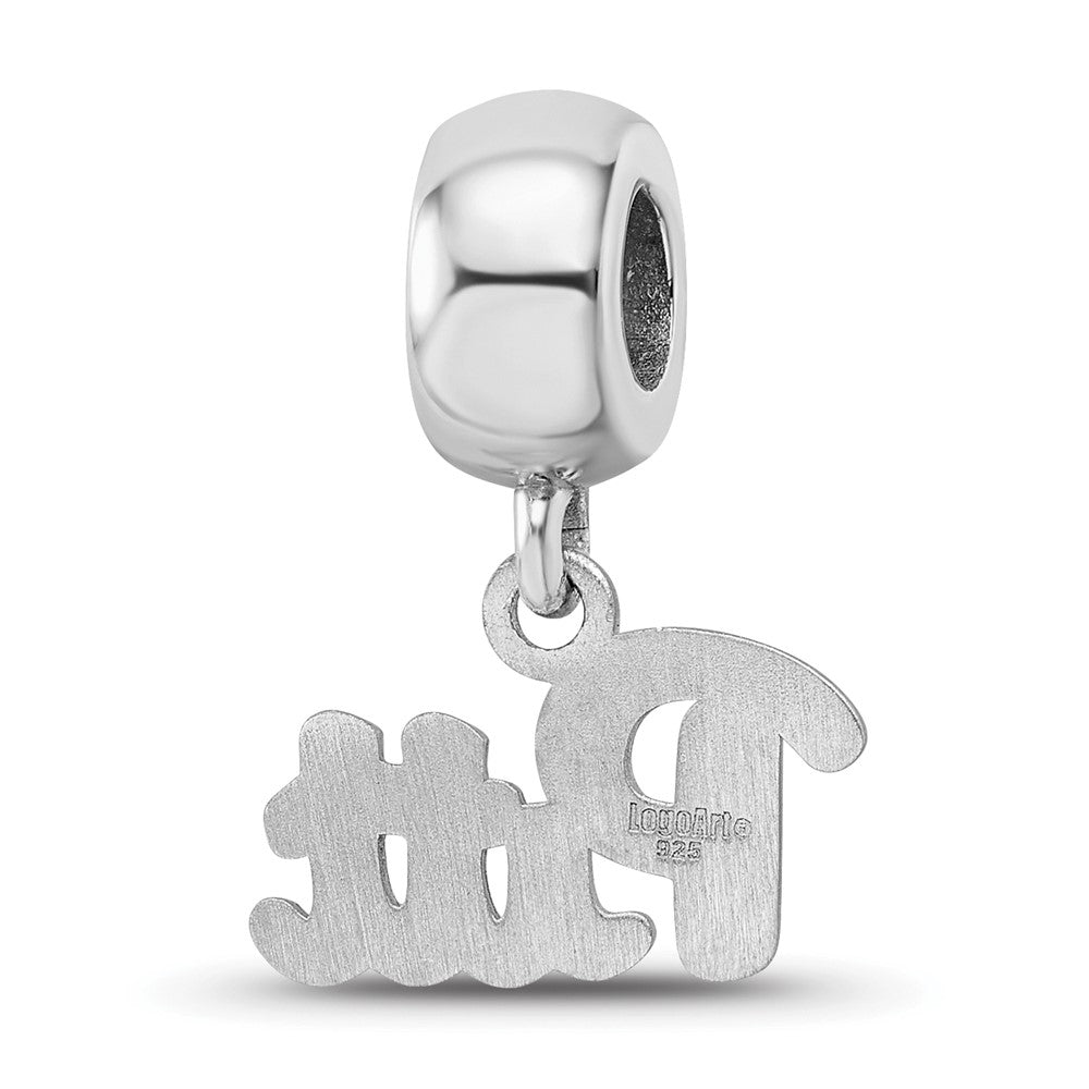 Sterling Silver Rhod-Pltd Logoart Univ. of Pittsburgh Xs Dangle Bead