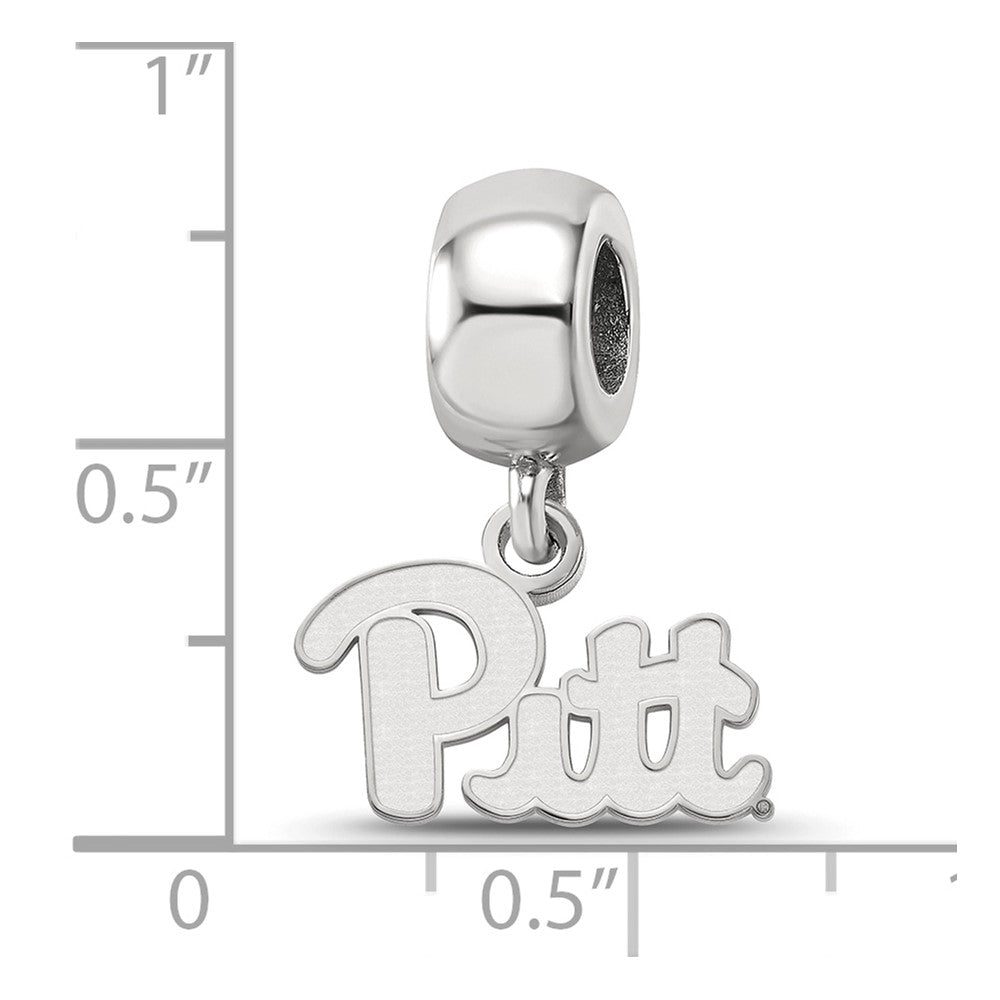Sterling Silver Rhod-Pltd Logoart Univ. of Pittsburgh Xs Dangle Bead