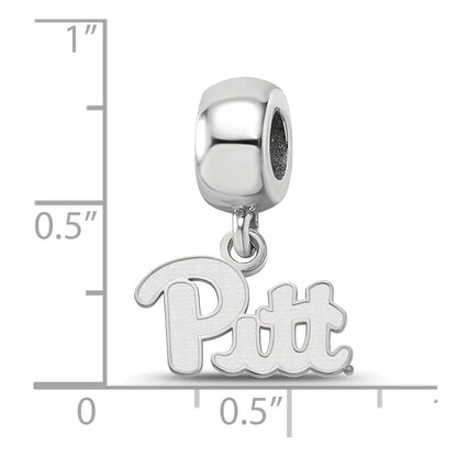 Sterling Silver Rhod-Pltd Logoart Univ. of Pittsburgh Xs Dangle Bead