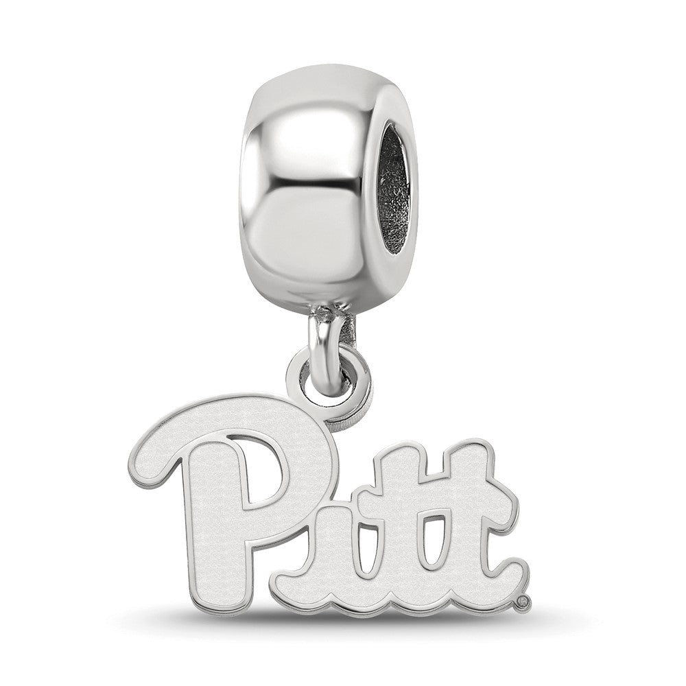 Sterling Silver Rhod-Pltd Logoart Univ. of Pittsburgh Xs Dangle Bead