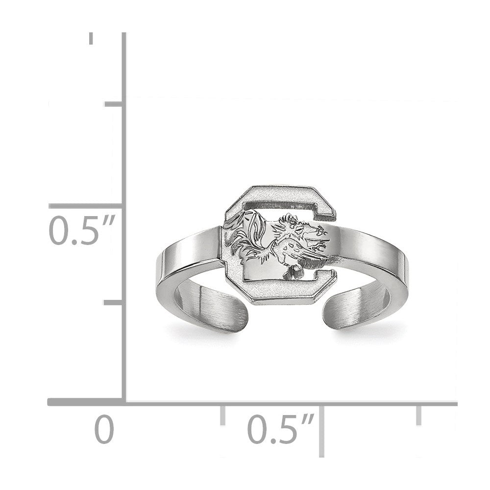 Sterling Silver Rhodium Plated Logoart University Of South Carolina Toe Ring