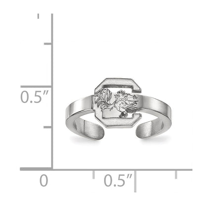 Sterling Silver Rhodium Plated Logoart University Of South Carolina Toe Ring
