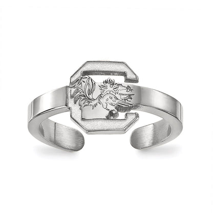 Sterling Silver Rhodium Plated Logoart University Of South Carolina Toe Ring