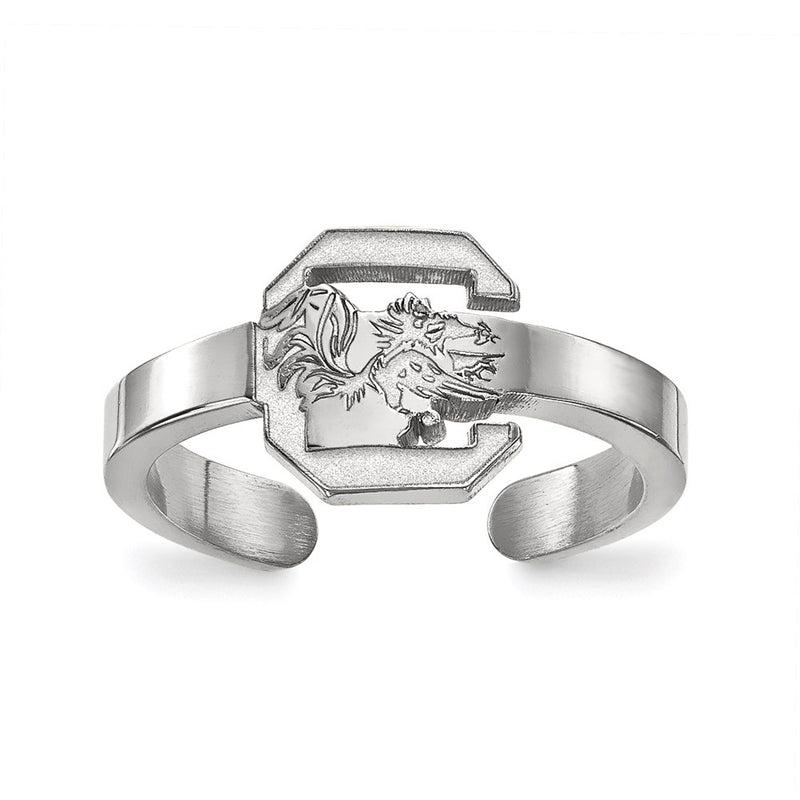Sterling Silver Rhodium Plated Logoart University Of South Carolina Toe Ring