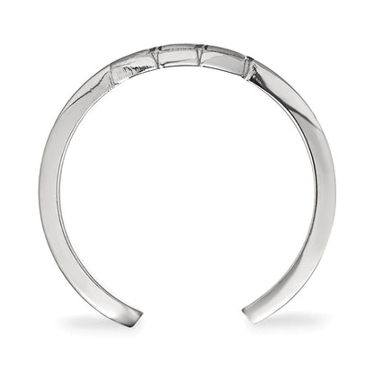 Sterling Silver Rhodium Plated Logoart University Of Wisconsin Letter W Toe Ring