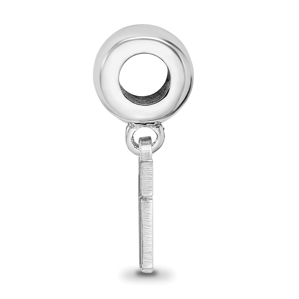 Sterling Silver Rhod-Pltd Logoart Virginia Tech Xs Dangle Bead