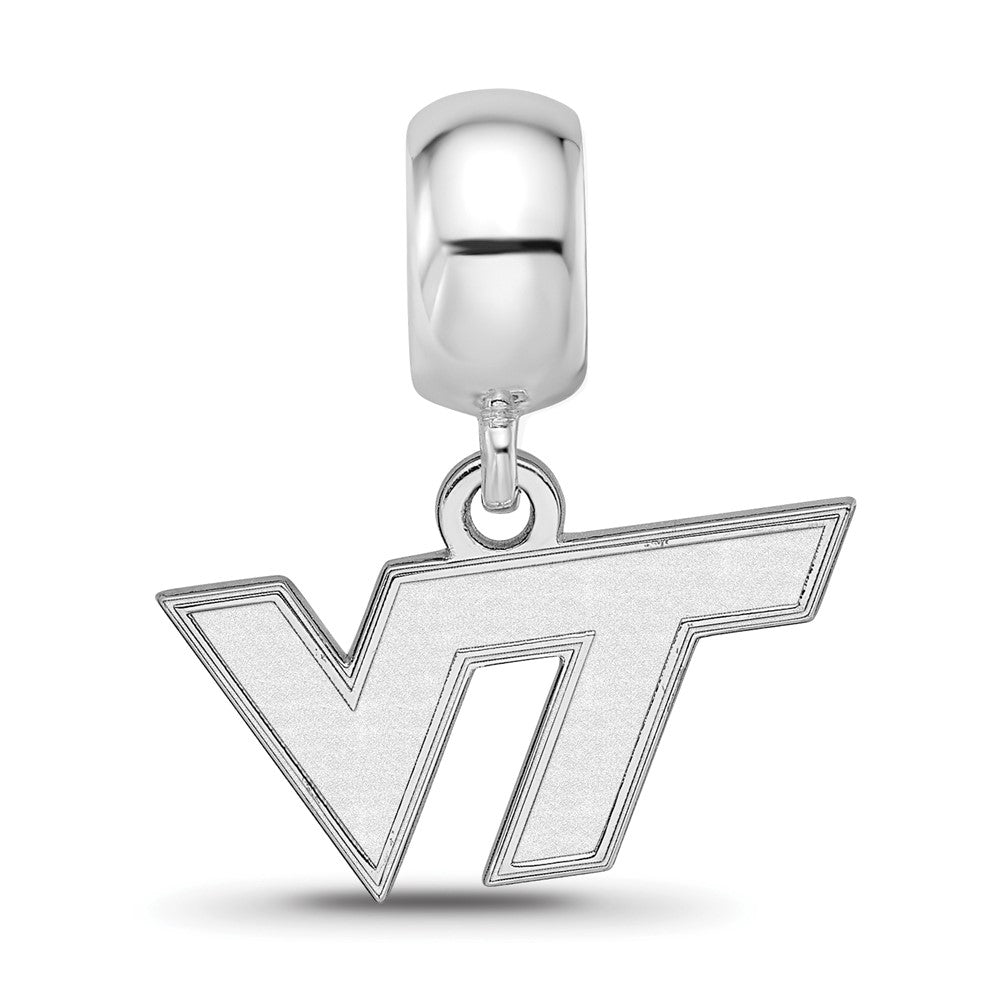 Sterling Silver Rhod-Pltd Logoart Virginia Tech Xs Dangle Bead