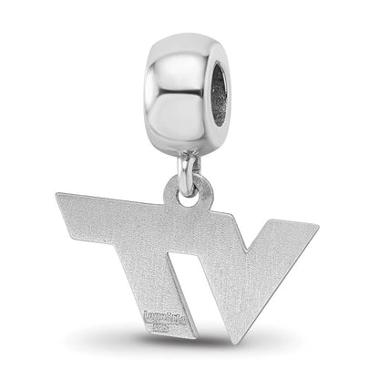 Sterling Silver Rhod-Pltd Logoart Virginia Tech Xs Dangle Bead
