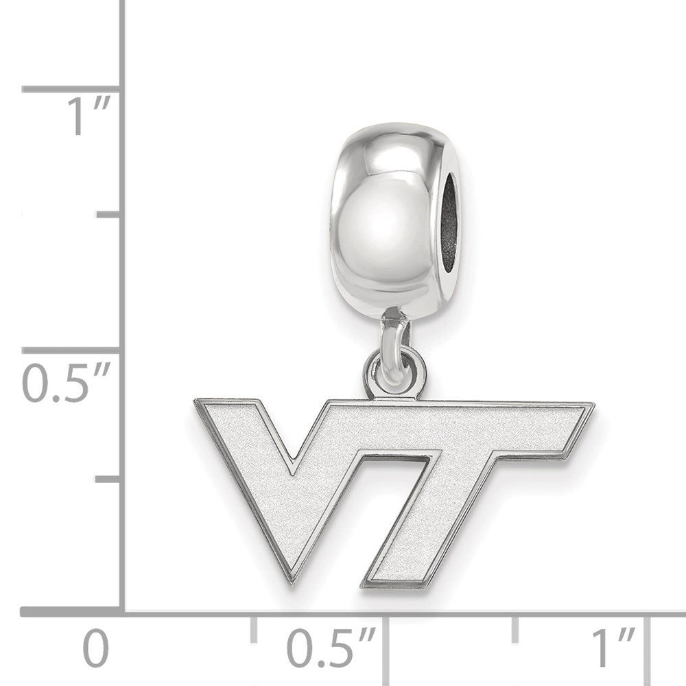 Sterling Silver Rhod-Pltd Logoart Virginia Tech Xs Dangle Bead