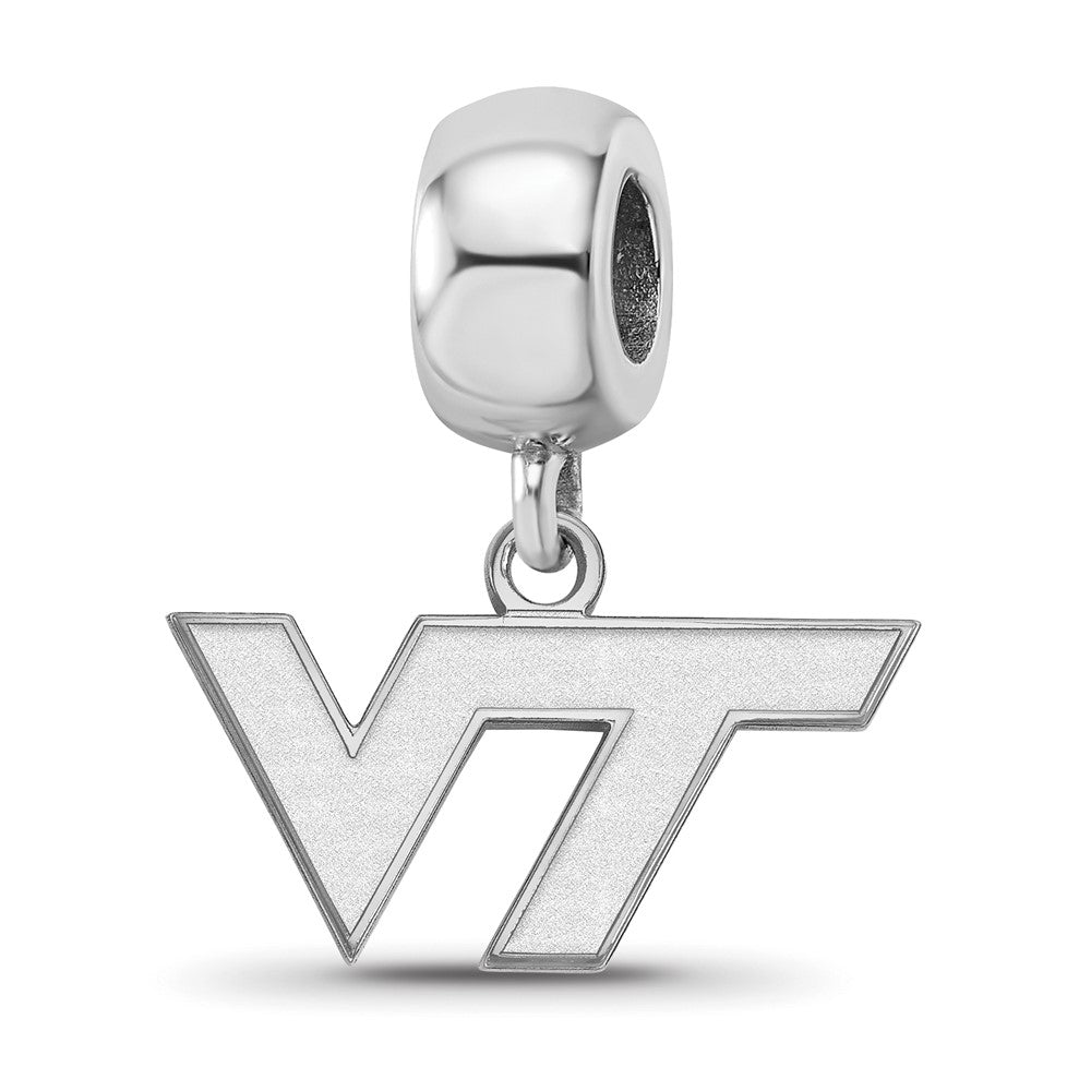 Sterling Silver Rhod-Pltd Logoart Virginia Tech Xs Dangle Bead