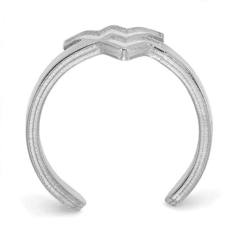 Sterling Silver Rhodium Plated Logoart West Virginia University W V Toe Ring