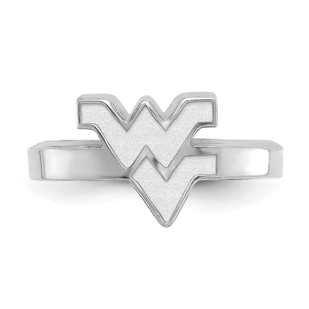 Sterling Silver Rhodium Plated Logoart West Virginia University W V Toe Ring