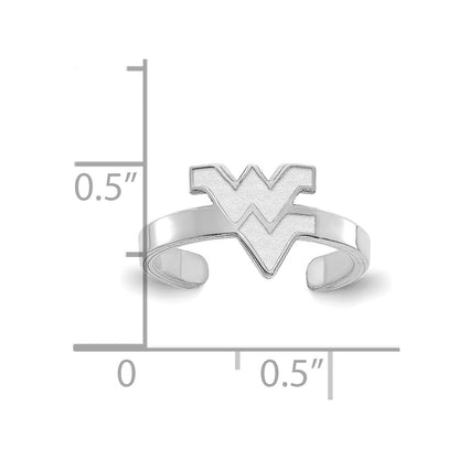 Sterling Silver Rhodium Plated Logoart West Virginia University W V Toe Ring