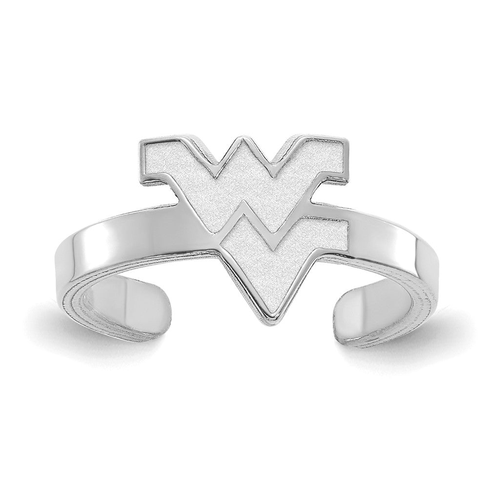 Sterling Silver Rhodium Plated Logoart West Virginia University W V Toe Ring