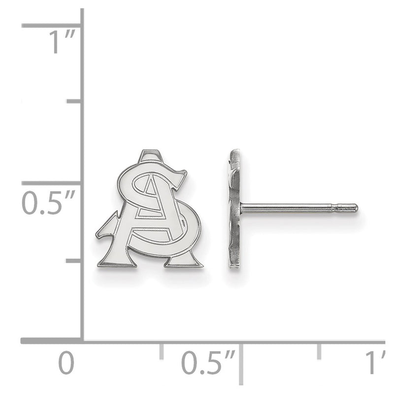 10K White Gold Logoart Arizona State University A S Extra Small Post Earrings