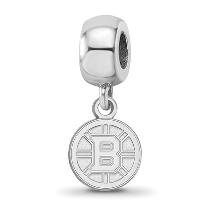 Sterling Silver Rhodium-Plated Nhl Logoart Boston Bruins Dangle Bead