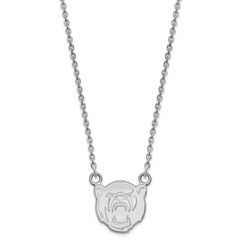 Sterling Silver Rhodium Plated Logoart Baylor University Small Pendant 18 Inch Necklace