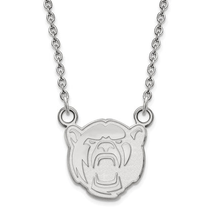 10K White Gold Logoart Baylor University Small Pendant 18 Inch Necklace