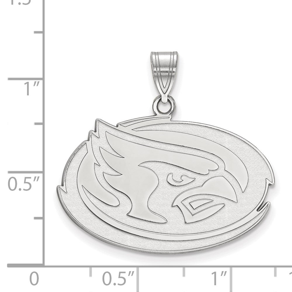 Sterling Silver Rhodium Plated Logoart Iowa State University Cardinal Large Pendant