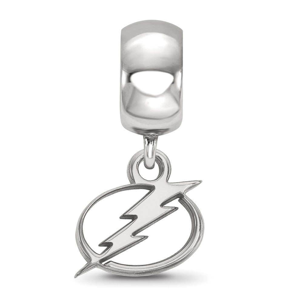 Sterling Silver Rhod-Pltd Nhl Logoart Tampa Bay Lightning Dangle Bead