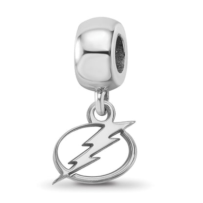 Sterling Silver Rhod-Pltd Nhl Logoart Tampa Bay Lightning Dangle Bead
