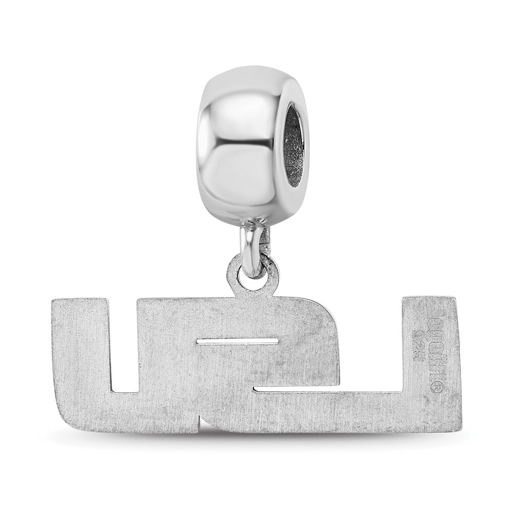 Sterling Silver Rhod-Pltd Logoart Louisiana State U. Small Dangle Bead