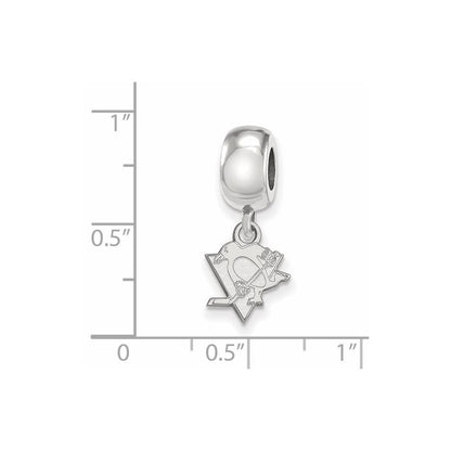 Sterling Silver Rhod-Pltd Nhl Logoart Pittsburgh Penguins Dangle Bead