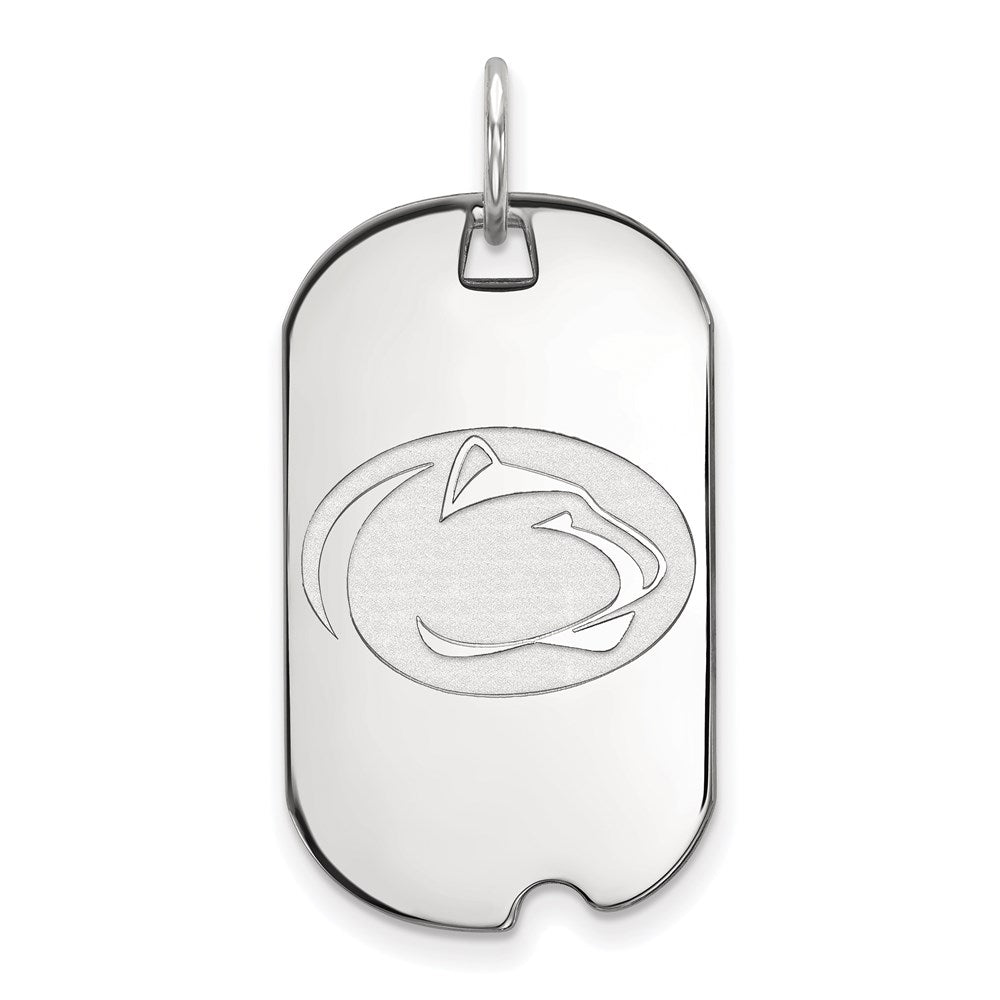 Sterling Silver Rhodium Plated Logoart Penn State University Lion Small Dog Tag Pendant