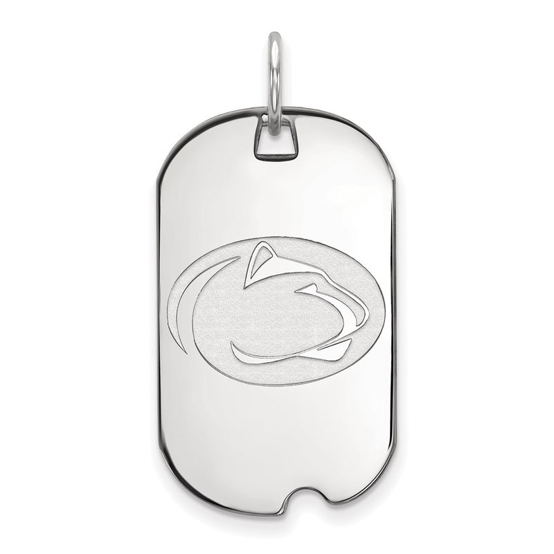 Sterling Silver Rhodium Plated Logoart Penn State University Lion Small Dog Tag Pendant