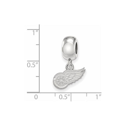 Sterling Silver Rhodium Plated Nhl Logoart Detroit Red Wings Xs Dangle Bead
