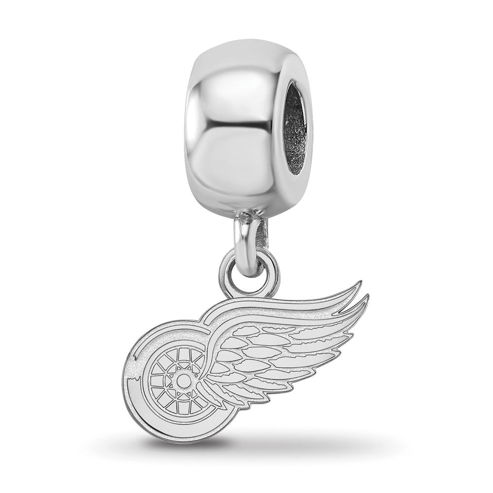 Sterling Silver Rhodium Plated Nhl Logoart Detroit Red Wings Xs Dangle Bead