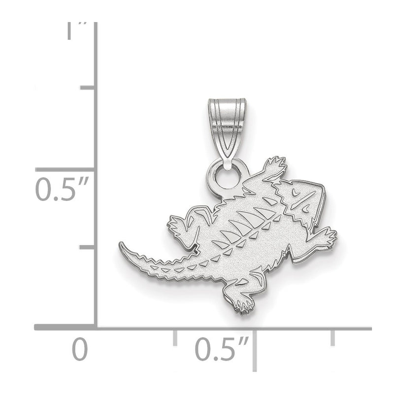 10K White Gold Logoart Texas Christian University Horned Frog Small Pendant