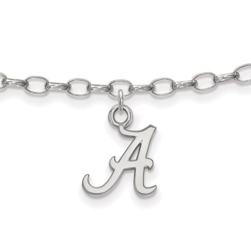 Sterling Silver Rhodium-Plated Logoart University of Alabama Anklet