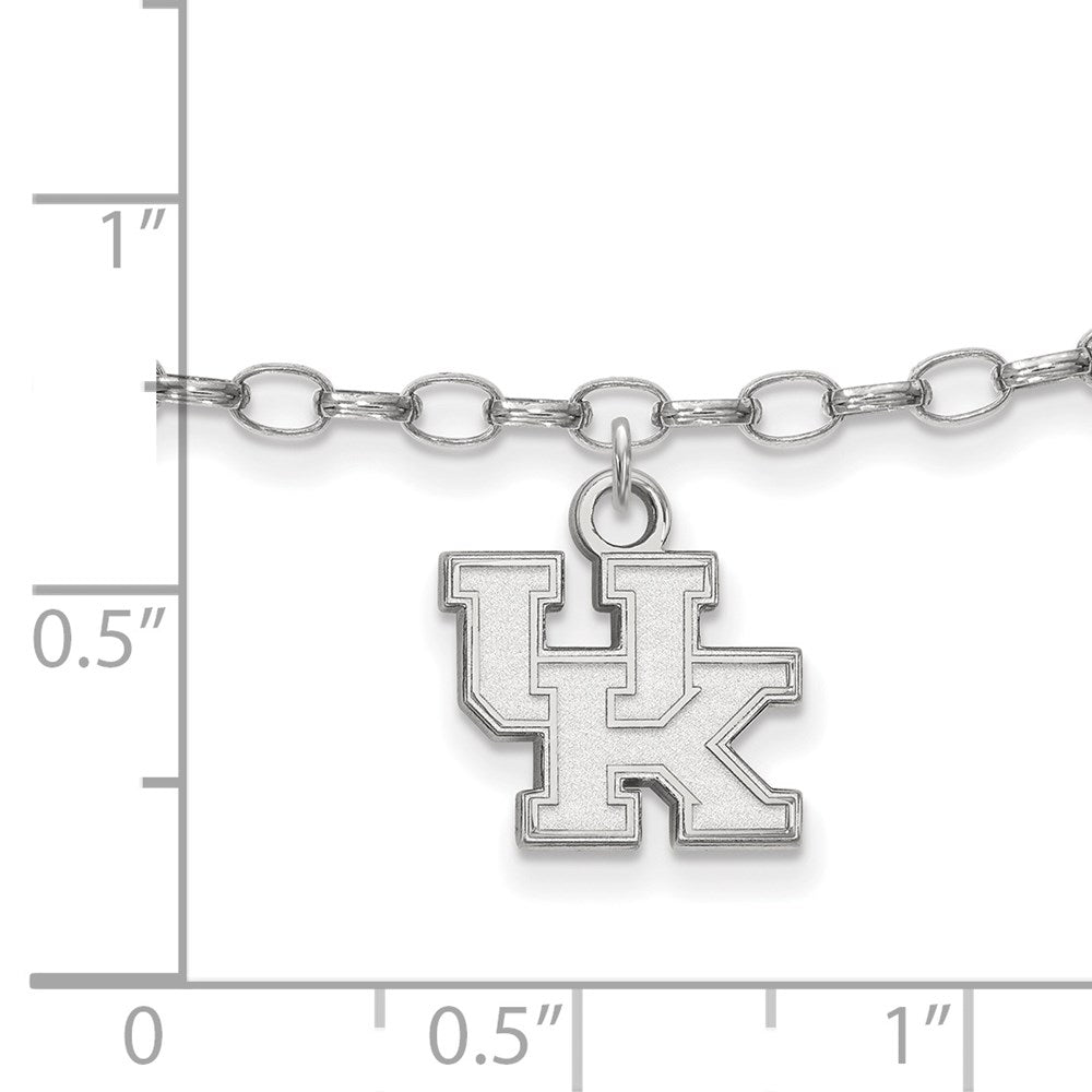 Sterling Silver Rhod-Pltd Logoart University of Kentucky Anklet