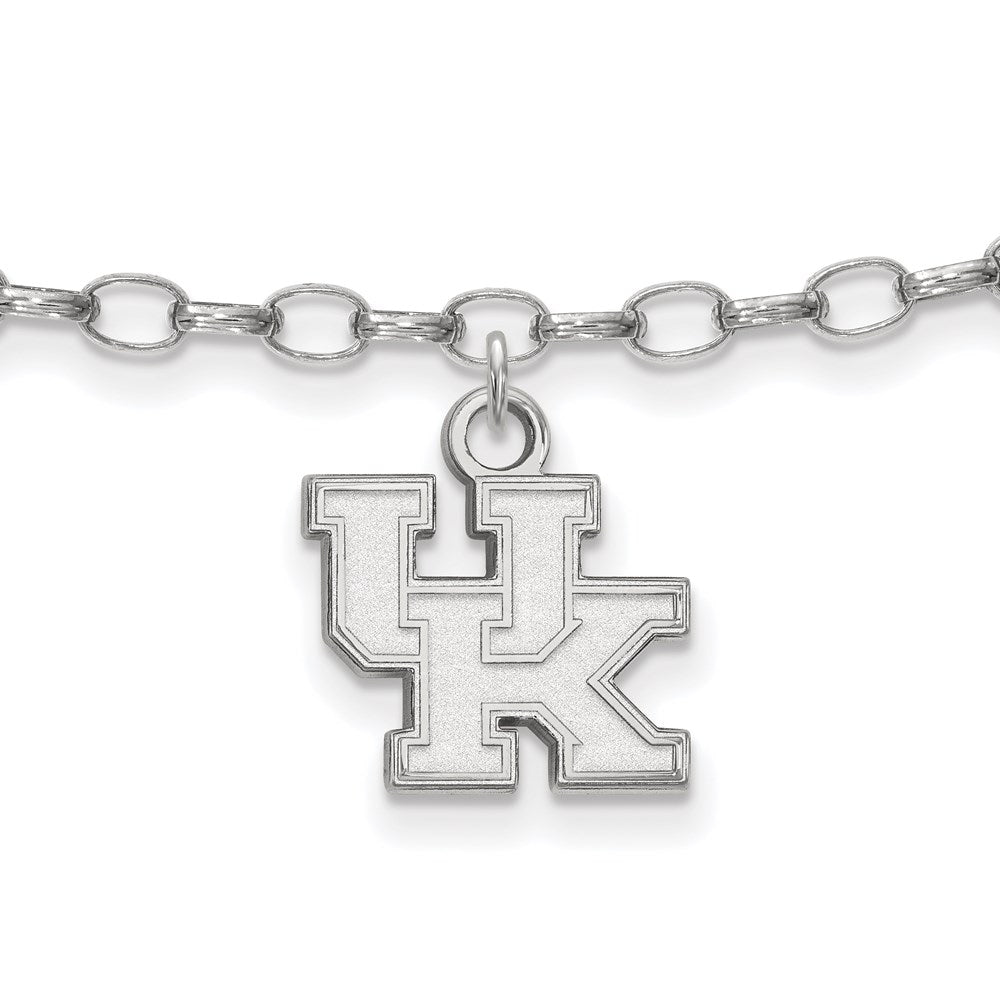 Sterling Silver Rhod-Pltd Logoart University of Kentucky Anklet