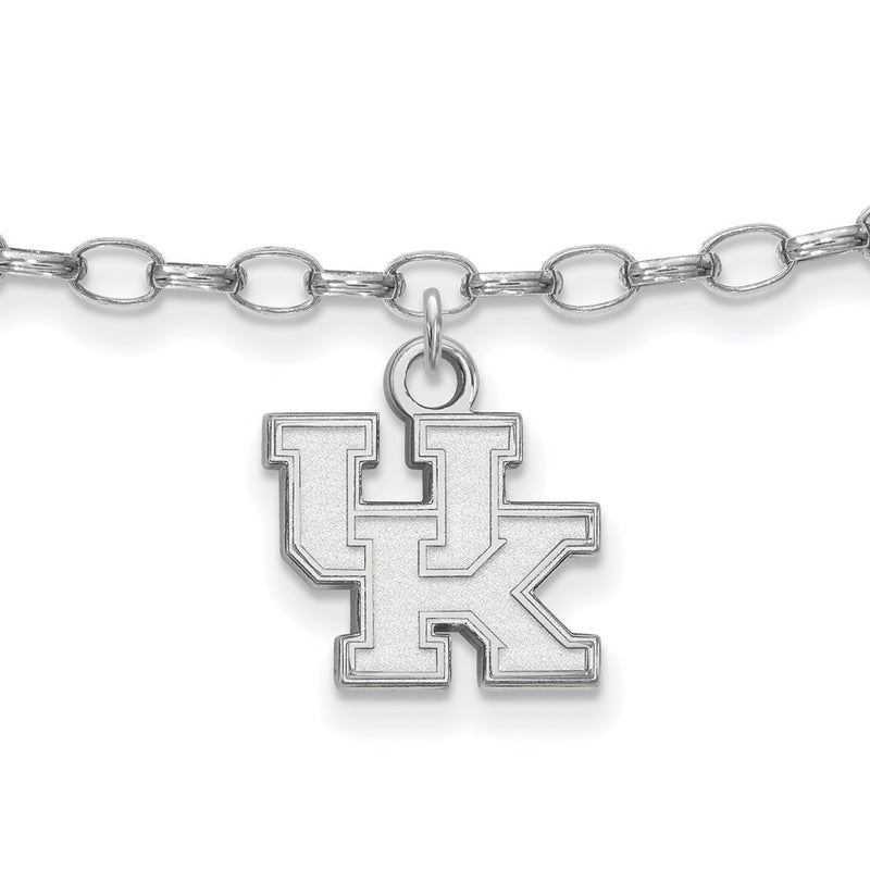 Sterling Silver Rhod-Pltd Logoart University of Kentucky Anklet