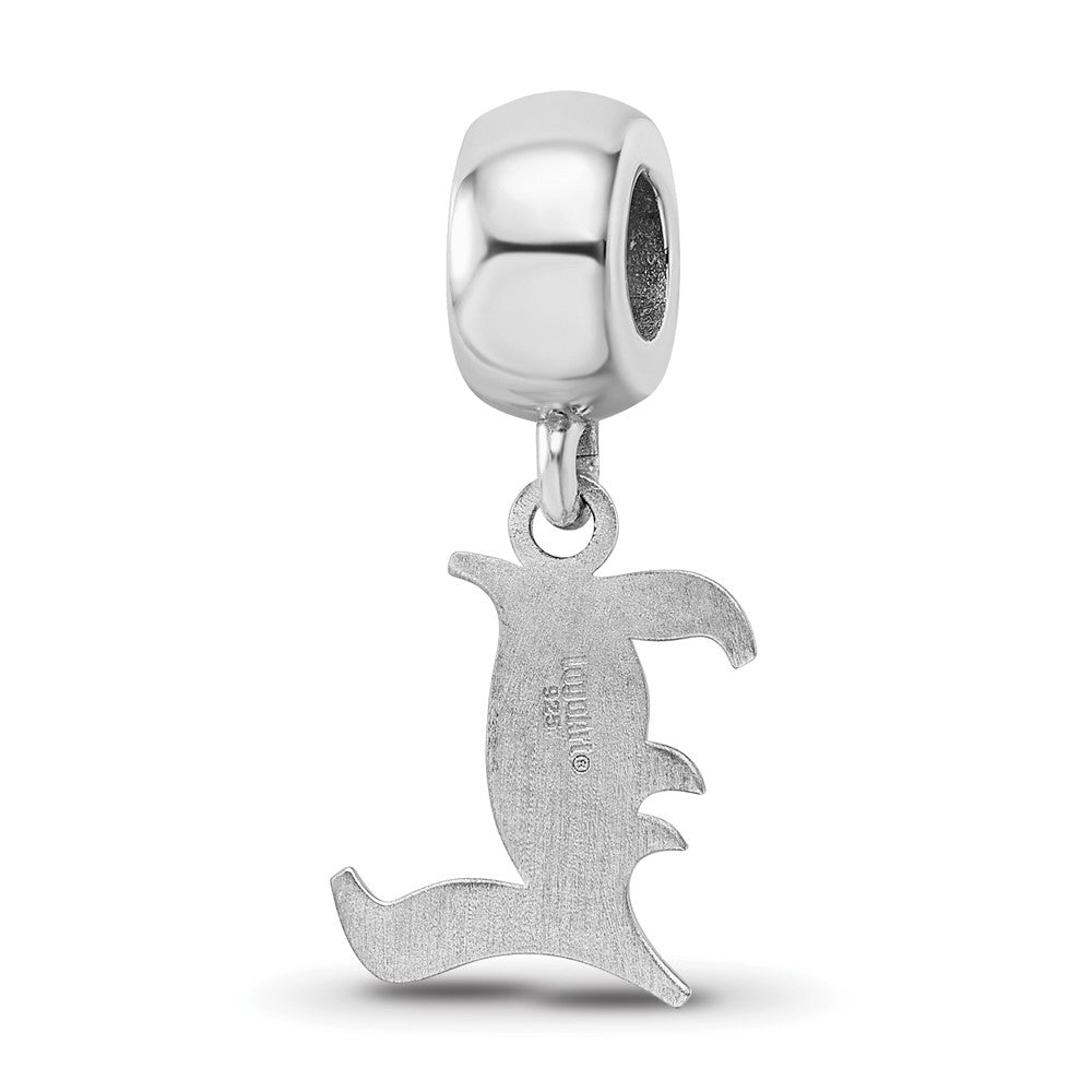 Sterling Silver Rhod-Pltd Logoart U. of Louisville Small Dangle Bead
