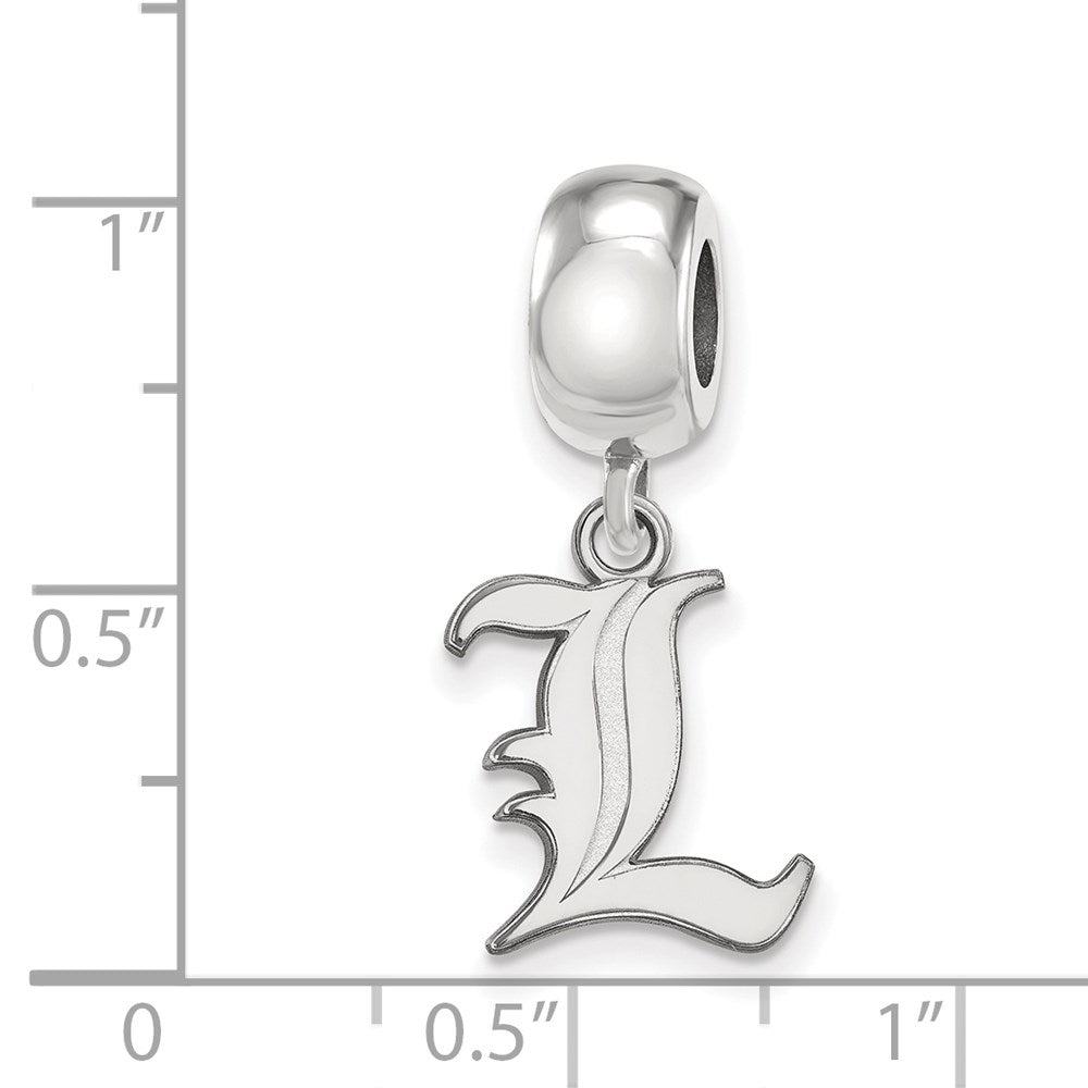 Sterling Silver Rhod-Pltd Logoart U. of Louisville Small Dangle Bead