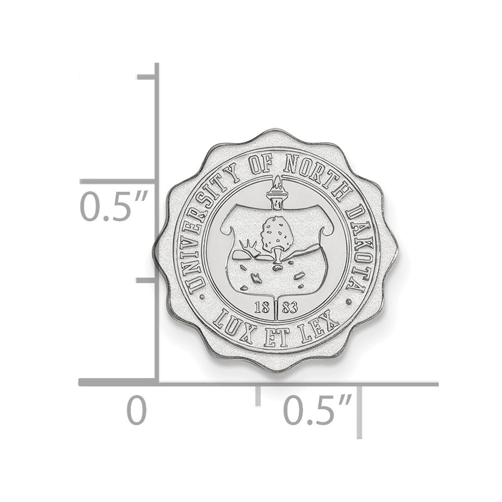 Sterling Silver Rhod-Pltd Logoart U. of North Dakota Crest Lapel Pin