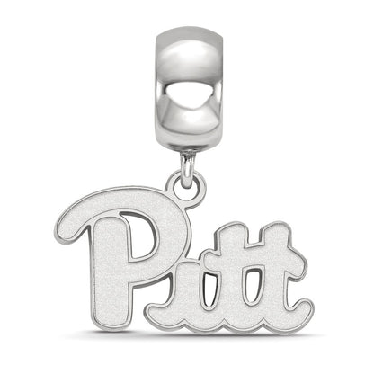 Sterling Silver Rhod-Pltd Logoart Univ. of Pittsburgh Sm Dangle Bead