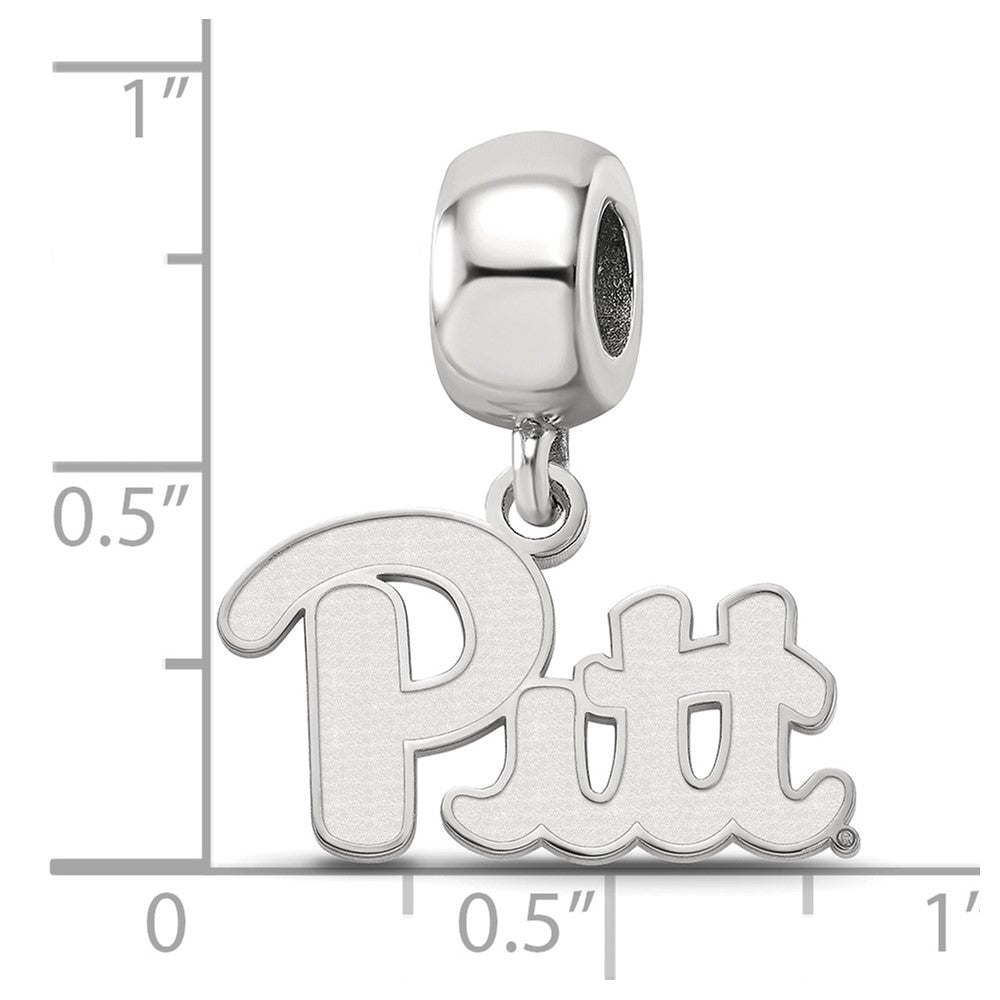 Sterling Silver Rhod-Pltd Logoart Univ. of Pittsburgh Sm Dangle Bead