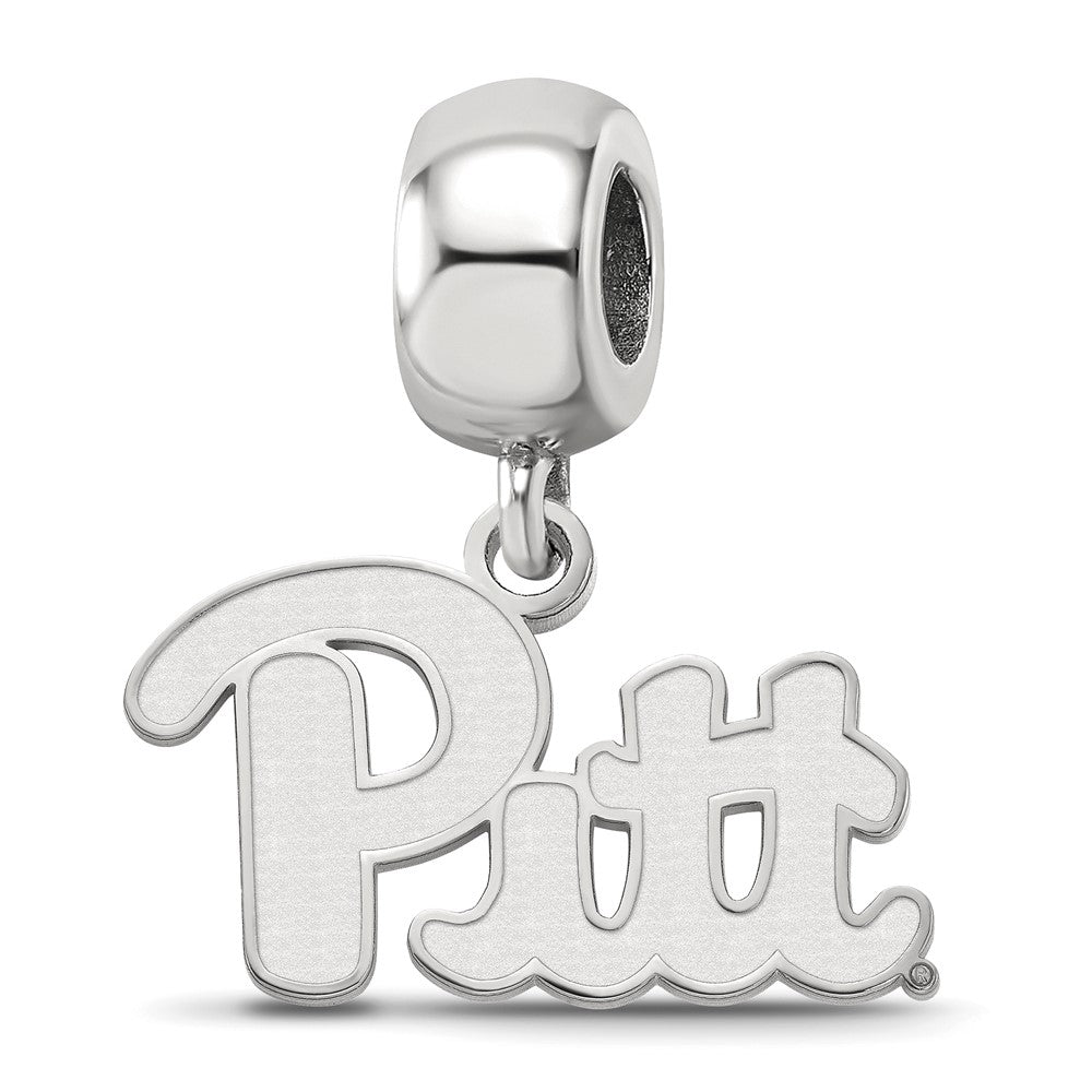 Sterling Silver Rhod-Pltd Logoart Univ. of Pittsburgh Sm Dangle Bead