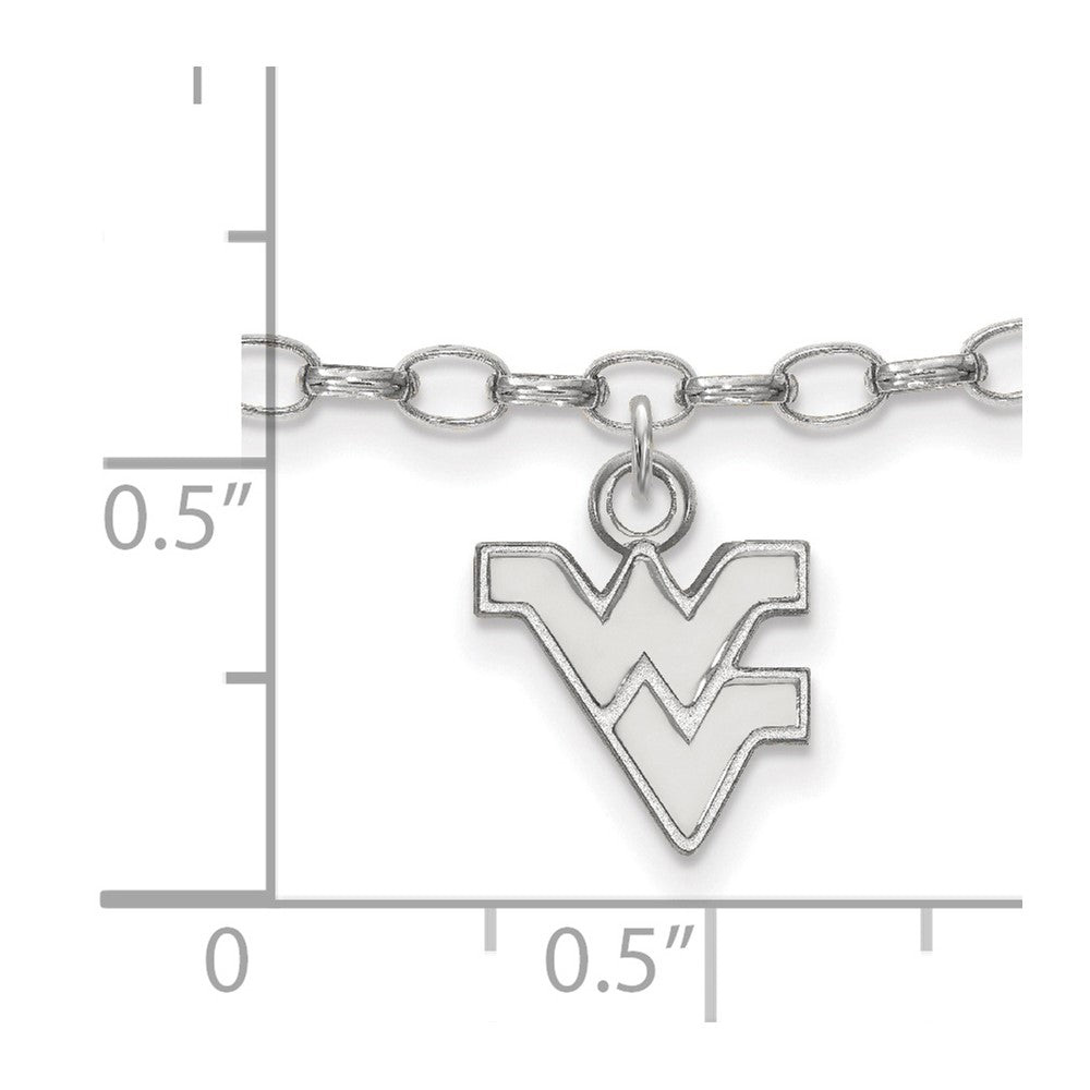 Sterling Silver Rhod-Pltd Logoart West Virginia University Anklet