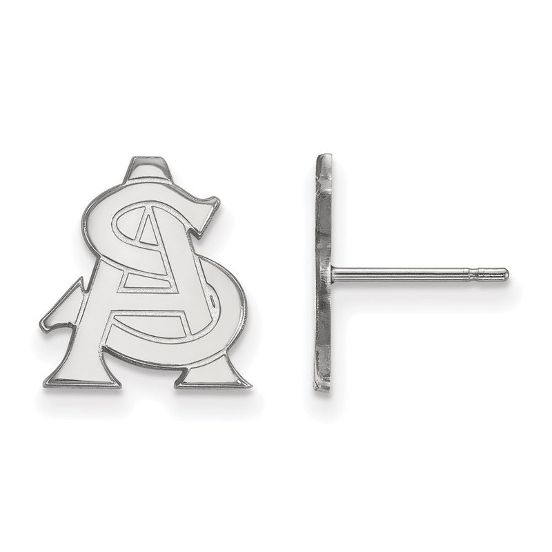 10K White Gold Logoart Arizona State University A S Small Post Earrings